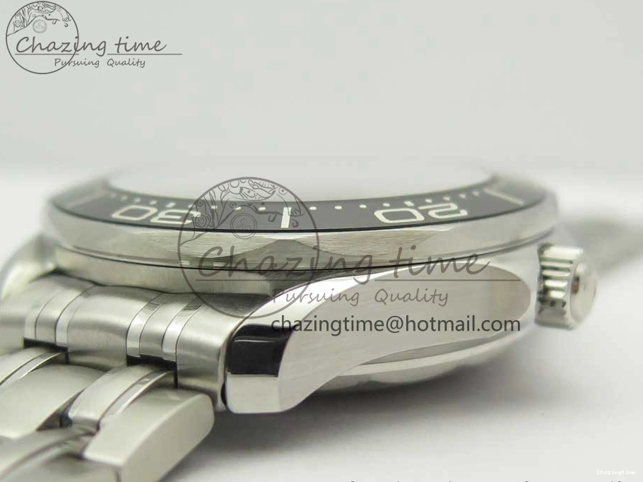 0417 2018 Seamaster Diver 300M OMF Best Edition Black Ceramic Black Dial on SS Bracelet A8800 (Black Balance Wheel) Breathable 7959